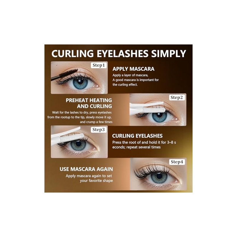 Heated Eyelash Curler for Women, USB Rechargeable Lash Curling Beauty