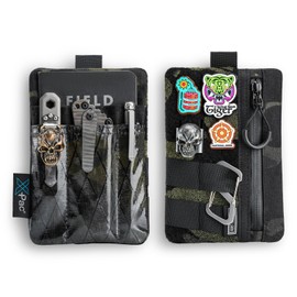 TACTICAL GEEK EXT12 Black Camo Black Pocket Organizer, Lightweight EDC Puch Organizer,Multi-Purpose Small Gear Storage Pouch for Daily Carry