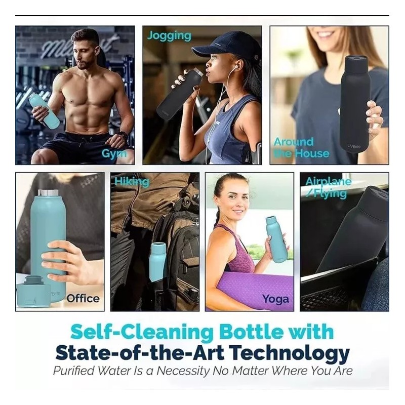 UVBrite TT-B02 96991-CHN-1 Self Cleaning Water Bottle Sterilization 18.6 Oz
