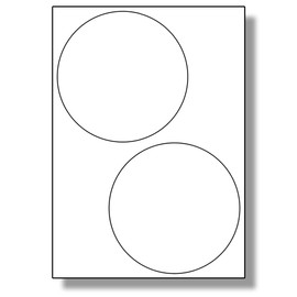 Label Planet® 2 Per Page/Sheet, 5 Sheets (10 EXTRA LARGE ROUND Sticky Labels), Plain White Blank Matt A4 Circular Big Circle Stickers, for Laser/Inkjet Printer, UK LP2/144R, 144MM Diameter Circles