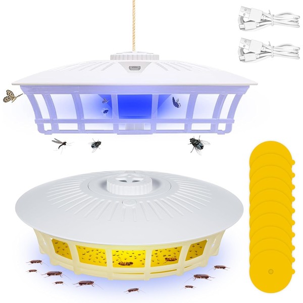 2 Pack Flea Trap Light for Indoor & Outdoor Use,