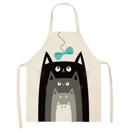 BOCTTCBO Cat Apron Cute Cooking Apron for Women Men Chef Funny Aprons Kitchen Baking Painting Gardening and Party (cat-bowknot)