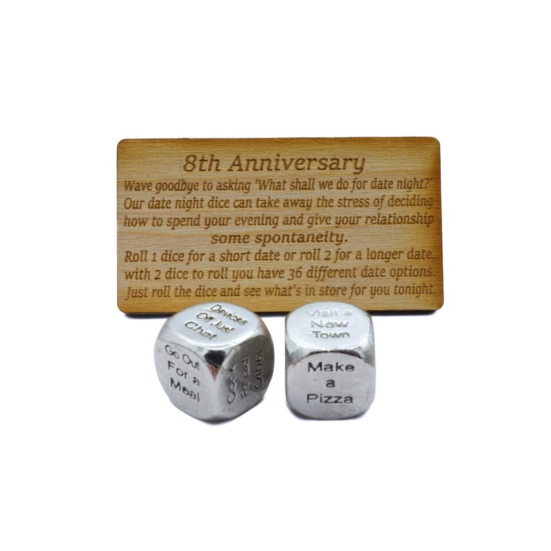 8 Year Anniversary Metal Date Dice Create a Unique 8th