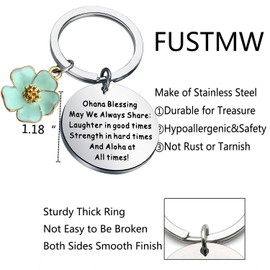 Ohana Keychain Blessing Gifts Hibiscus Charm Keychain Hawaiian Ohana Jewelry Gift Ohana Means Family Best Friends Gift