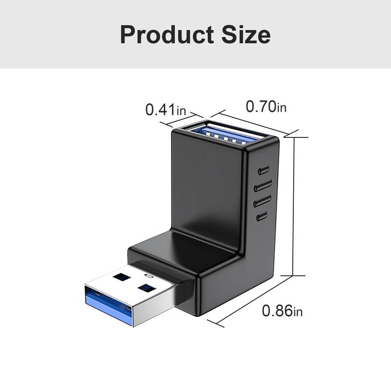 Oxsubor USB 3.0 Adapter 90 Degree Male to Female Combo