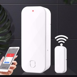 BVAZTVP Door and Window Sensors WiFi,Smart Door Open/Closed Detectors for Home Security,Compatible with Alexa Google Home 1pack(Battery Included)