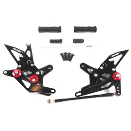 V2.0 Adjustable Rearsets Compatible with Kawasaki Ninja ZX6R ZX636 2007-2008, Black