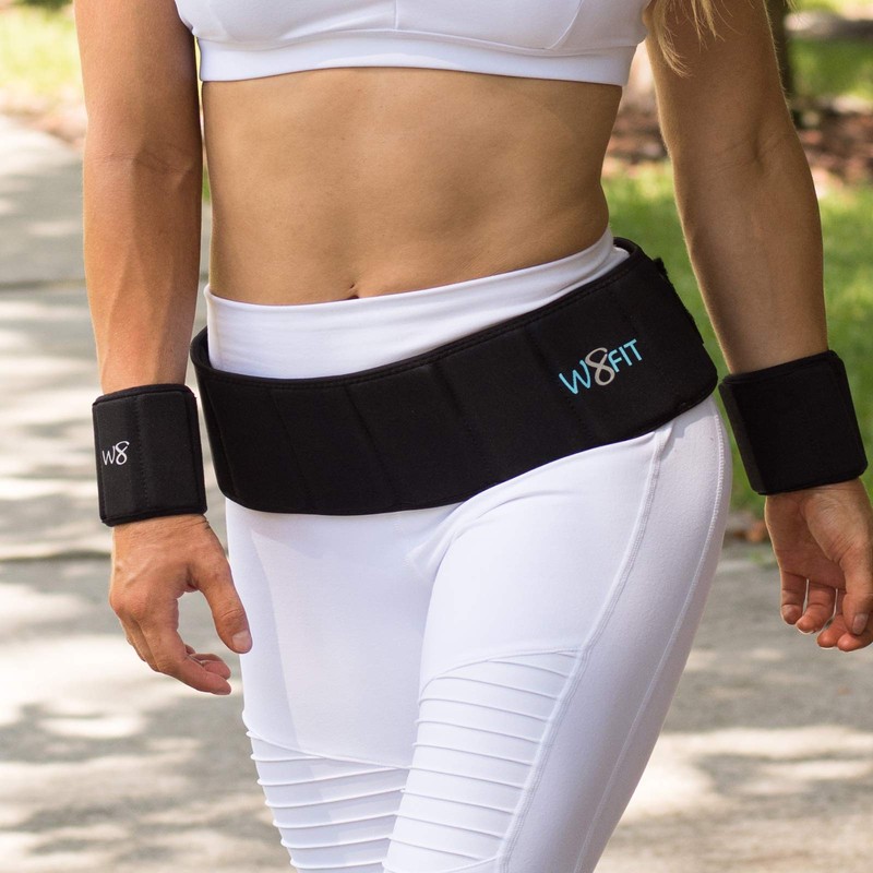 W8FIT Adjustable Weighted Walking and Exercise Belt (7 LB Small)