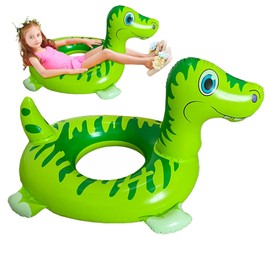 EUPSIIU Dinosaur Inflatable Swimming Hoop Baby, Baby Swimming Aids Toy, Baby Swimming Ring for Children, Baby Swimming Aid with Swimming Seat, Swim Trainer, Swimming Trainer Children (Green)