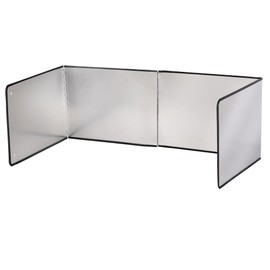 Silver Stainless Steel Large 4 Sided Splatter Guard for Frying Stove Top,Oil Splash Guard Cooking for Stove,Non Stick Foldable Splatter Screen for Stove Top