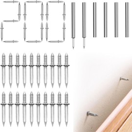 200Pcs Double-Head Skirting Thread Seamless Nail Rust-Proof Invisible Screws Solid Wood Baseboard Double-Headed Nails with Nail Specific Sleeve Tool