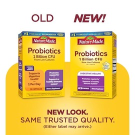 Nature Made Probiotics for Women and Men, Probiotic Capsules 1 Billion CFU from Live Cultures for Immune & Digestive Support, 30 Capsules, 30 Day Supp