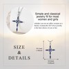 YAFEINI Cross Moonstone Necklace for Women 925 Sterling Silver Angel
