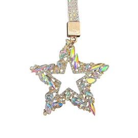 BE WHAT YOU BELIEVE Rhinestone Jewel Star Keychain, Keyring, Charm Accessory (IRIDESCENT-LARGE)