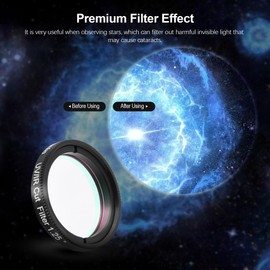 Astromania 1.25" IR/UV Blocking Filter - Keeps Your Planetary Images Sharp