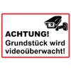 Grundstück wird videoüberwacht Sign 30 x 20 cm Sign 3