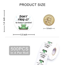Cute Leave a Review Stickers,Funny Don't Frog-et to Leave A Review Sticker for Small Business Mail Envelopes Shipping Package Packaging 500 PCS