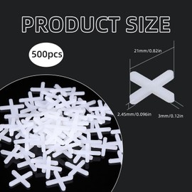 500 Stück Weiß Fliesenkreuze, 3mm Kunststoff Fugenkreuze, Dekorative Fliesen, Kunststoff-Kreuzabstandshalter für Wand- und Bodenfliesen, weiße Fliesenabstandshalter