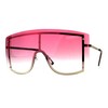 Extra Oversized Shield Robotic Futuristic Gradient Lens Sunglasses Gold Pink