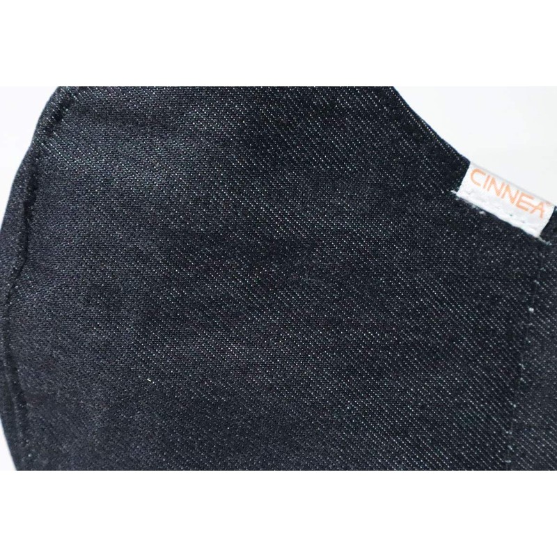 CINNEA® Jeans Adjustable Mouth Guard Mask Dark Denim Black 2