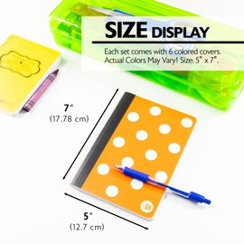 BAZIC Composition Notebook 80 Sheet 5" x 7" Polka Dot Poly Cover Notebook, Writing Journal Comp Lined Notebooks for Office School, Assorted Color, 48-Pack