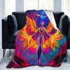 LUYIMAX Funny Fire Burning Rising Phoenix Bird Flannel Plush Throw