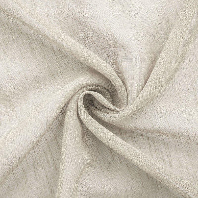 Cortinas semitransparentes con aspecto de lino beige de 42 x