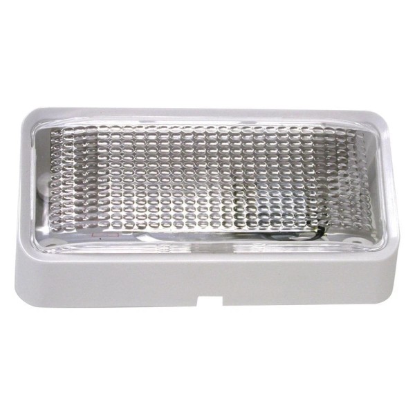 Peterson Rectangular Clear Lens White Case Incandescent Porch/Utility Light W/O