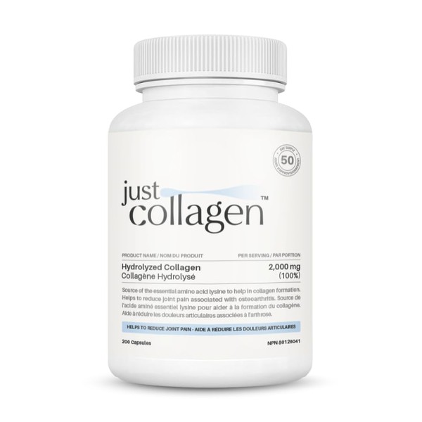 Just Collagen Just Collagen Hydrolyzed Collagen 200 Capsules - Helps