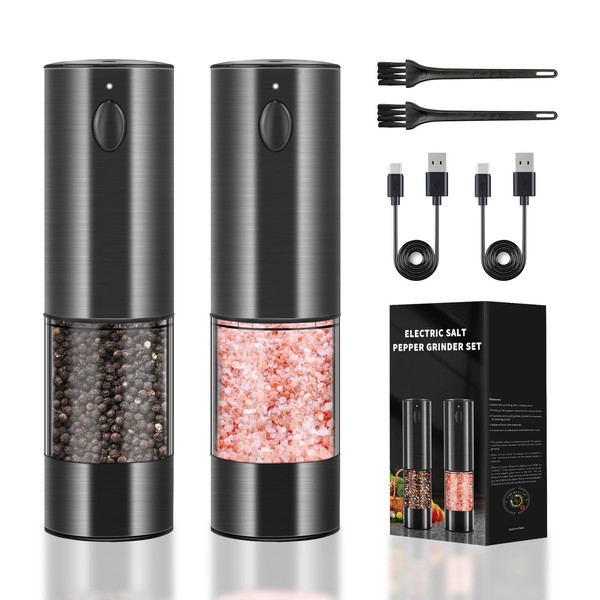 Upgraded Larger Capacity Electric Salt and Pepper Grinder Set Rechargeable
