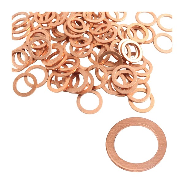 Osilly 50 Pcs Oil Drain Plug Gaskets, Engine Crush Washer for Car Oil, Copper Oil Bottom Screw Gasket, Seal Ring Used for Oil Change, Compatible with Part 94109-14000 94109-12000