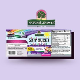 Nature's Answer Nature's Answer Kids Sambucus Chewables Black Elderberry with Vitamin C and Zinc