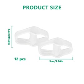 12 Pcs Bunion Toe Corrector,Toe Separators with 2 Loops,Overlapping Toe,Reduce Foot Pain,Big Toe Space Suitable for Bunion and Overlap Toe (Clear)