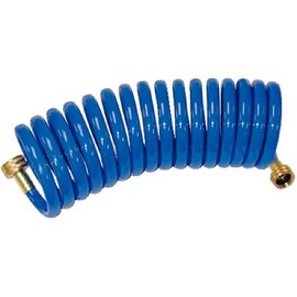 T-H Marine Washdown Hose with Brass Ends with Pistol Nozzle - 15' Foot Blue Hose, Pistol Grip Style Nozzle