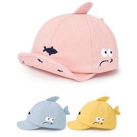 Becellen Baby Baseball Cap, 3-12 Months Peaked Cap Toddler Cap Soft Cotton Summer Hat with Cartoon Embroidery for Baby Boys Girls, pink, Unit size