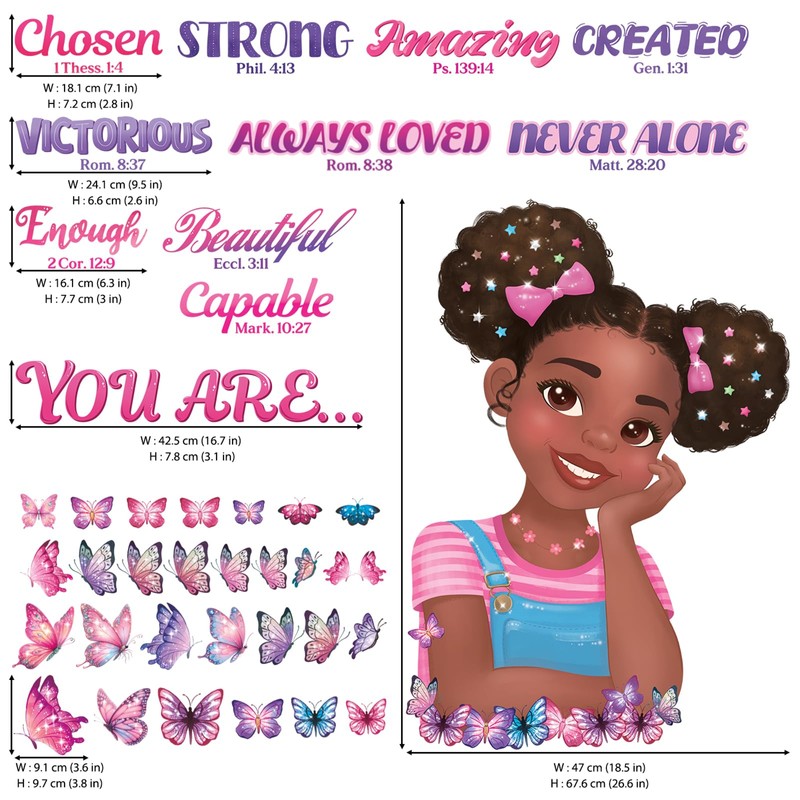 DECOWALL SG2-2502 Black Girl Magic Wall Stickers - Afrocentric Decals