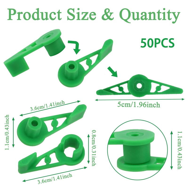 PXBSNB Pack of 50 Plant Bender Lst Clips, 360° Adjustable