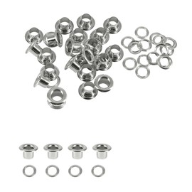 Trimming Shop Lang Barrell Eyelets & Washers Eyelets for Leather Crafts Tarpaulin Fabric Work Arts and Sewing - Ideal for Bags, Clothing and Scrapbooking (Pack of 100) - Silver, 6 mm