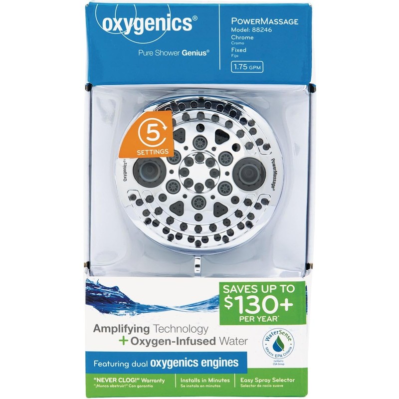 Oxygenics Showerhead 5 settings 1.75 gpm