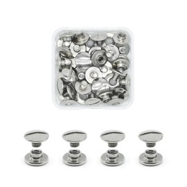 JINTANG 20 Sets Chicago Book Screws, M5 x 2 mm Binding Screws Kit Screw Metal Accessories Nails Rivets Chicago Button for DIY Leather Decoration, Bookbinding, Bookbinding (Silver)