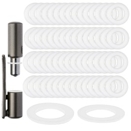 CPYJW Pack of 60 Plastic Room Doors, Washers Door Hinges (30 Pieces 15 x 1.2 mm + 30 Pieces 15 x 0.5 mm) Fitschenringe Room Doors Mounting Rings Without Abrasion Marks (White)