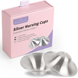 The Original Silver Nursing Cups,925 Silver Nipple Shields for Nursing Newborn, Newborn Breastfeeding Essentials Must Haves for Soothe and Protect Your Nursing Nipples (Large)