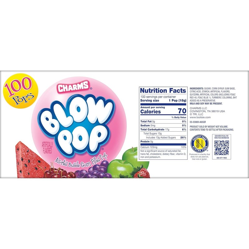 Charms Blow Pop Lollipops - Individually Wrapped Dual Candy and
