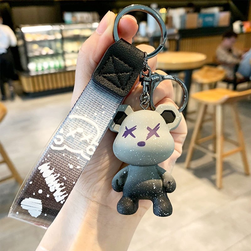 [Moerstar] Bear Keychain Key Holder Cute Resin Animal Pendant Cute