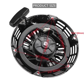 HAUERTZX Pull Start Recoil Starter Assembly Compatible for Predator 196cc 212cc Coleman CT200u Bt200x Replace 28400-ZH8-013YA 28400-Z4M-305ZB