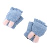 USB Heated Knitted Flap Gloves Half Finger 5V Winter Heating