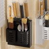 Utensil Holder Stainless Steel Wall Mount Chopstick Draining Storage Shelf