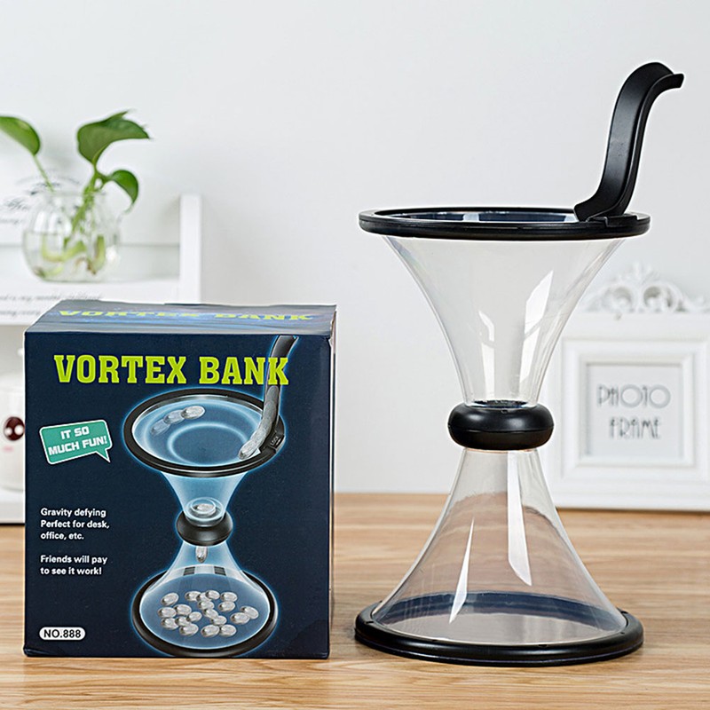 Kids Vortex Piggy Bank Decompression Money Saving Coin Collector Box