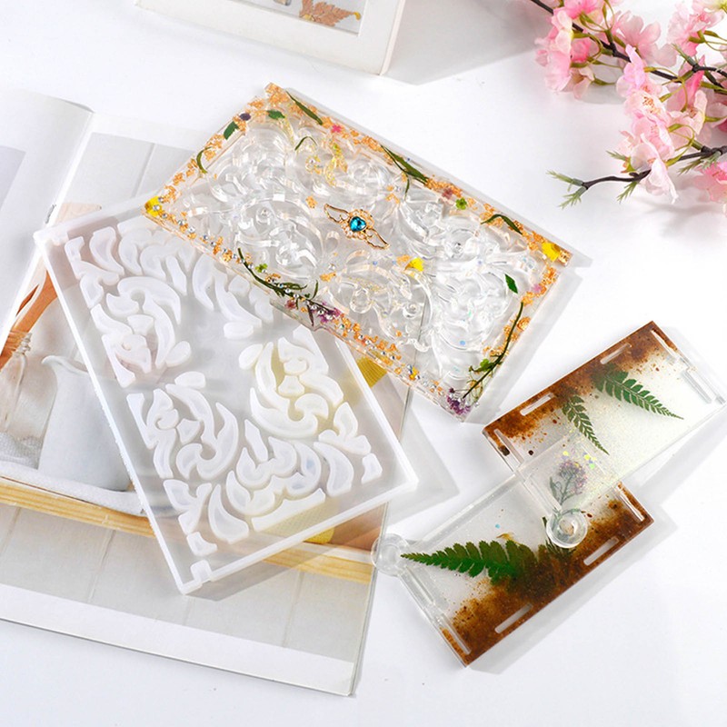 4pcs Storage Box Resin Mold DIY Production Patterned Hollow Flip