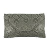 LONI Stylish Clutch/Shoulder Bag Faux Snakeskin Large Slate Grey
